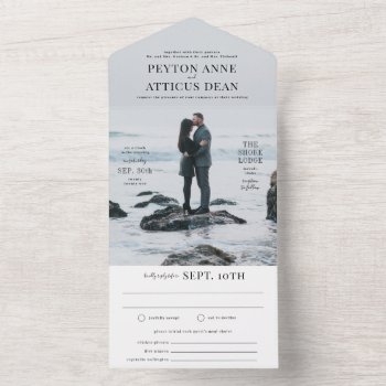 Atmosphere All In One Wedding Invitation With Rsvp by 2BirdStone at Zazzle