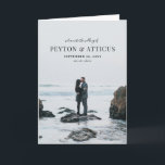 Atmosphere Folded Card Wedding Program<br><div class="desc">This folded card program features a favorite photograph as the cover background beneath name, date and location text. The inside pages allow for both an extensive ceremony program as well as a list of all bridal party members and additional personnel involved in the ceremony. Finally, the back of the card...</div>