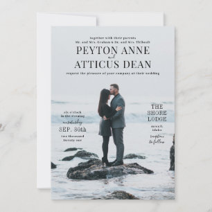 Atmosphere Vertical Photo Wedding Invitation