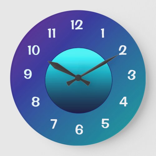 Atmospheric Aqua Blue Moon Wall Clock