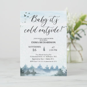 Atmospheric Baby It's Cold Outside Baby Shower Invitation