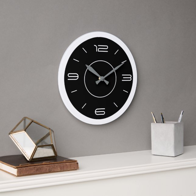 Atmospheric Black and White Kitchen Clock (Office)