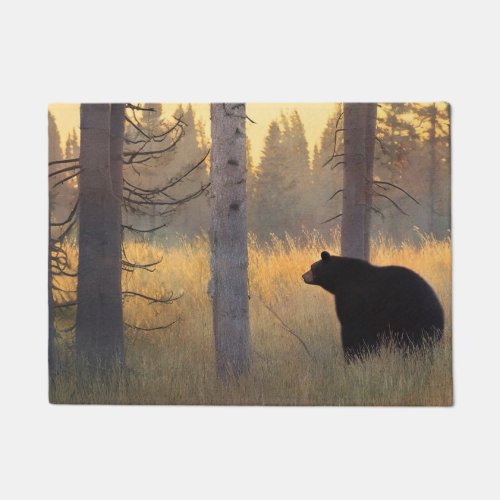 Atmospheric Black Bear  Doormat