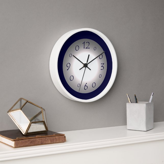 Atmospheric Blue and White Wall Clock (Office)