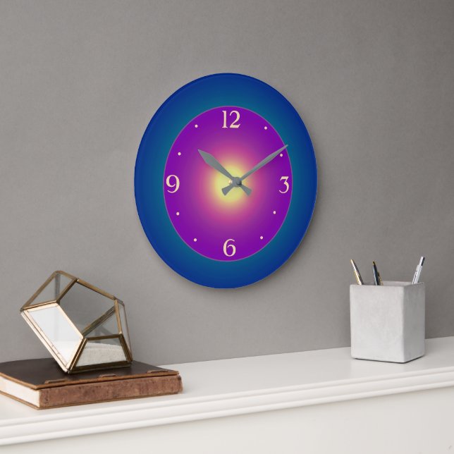 Atmospheric Bluegreen with Purple Centre Clock (Office)