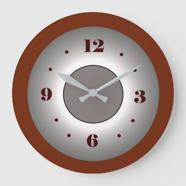 Atmospheric Deep Red /Grey Glow Effect  Wall Clock (Front)