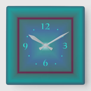 Atmospheric Emerald Green> Square Wall Clock
