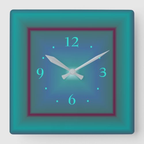 Atmospheric Emerald Green  Square Wall Clock