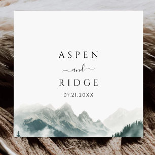 Atmospheric Foggy Pine Woods Wedding Paper Napkins