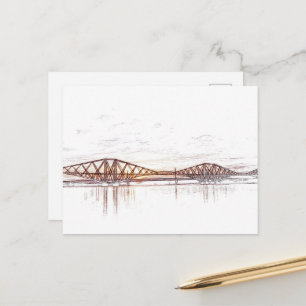 Atmospheric Forth Bridge Artwork Postcard