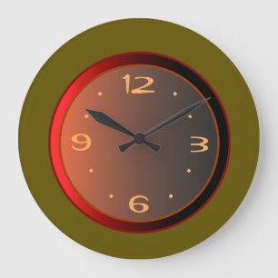 Atmospheric Green with Red Lighting Effects Large Clock