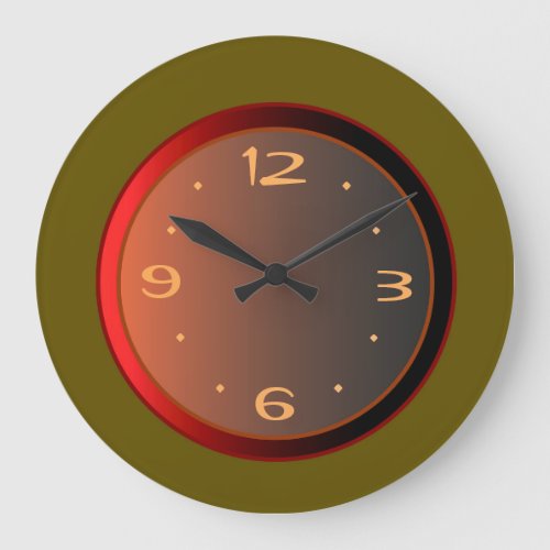 Atmospheric Green with Red Lighting Effects Large Clock