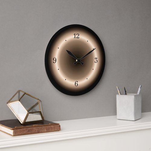 Atmospheric Halo of cream on Tan Brown Wall Clock