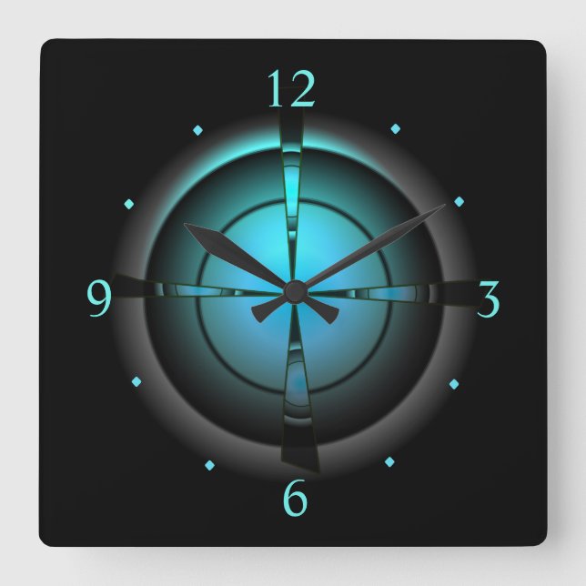 Atmospheric in Green/Aqua/Black > Wall Clock (Front)