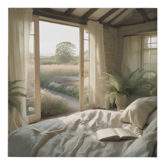 Atmospheric Light and Shadow Cottage View Faux Canvas Print