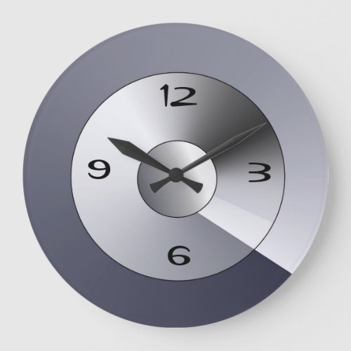 Atmospheric Minimalist Silver Grey Wall Clock