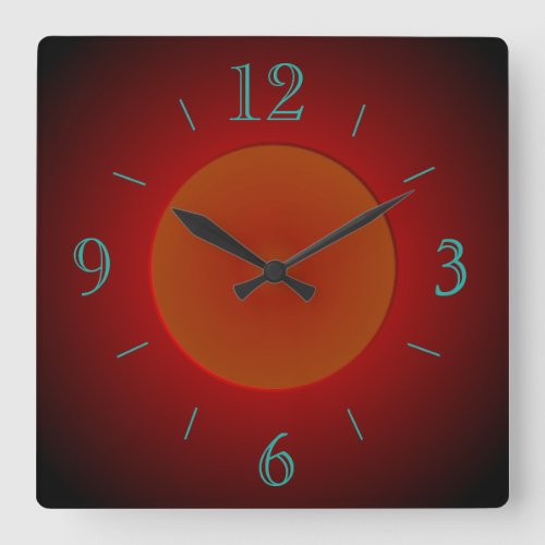 Atmospheric RedOrange with Glow  Wall Clock