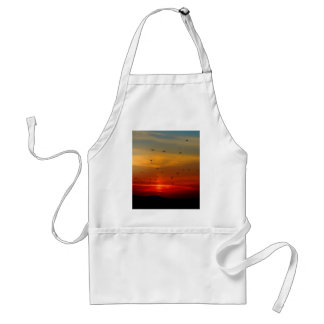 Atmospheric Sky, sunset, birds, beautiful photo Adult Apron