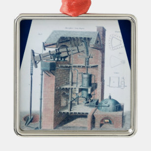 Atmospheric Steam Engine Metal Ornament