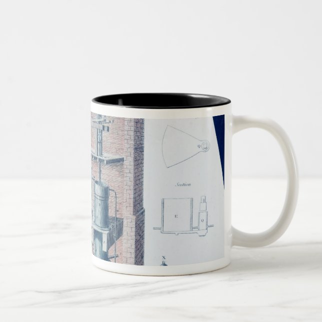 Atmospheric Steam Engine Two-Tone Coffee Mug (Right)