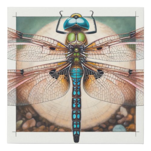 Atoconeura Dragonfly 150624IREF122 _ Watercolor Faux Canvas Print