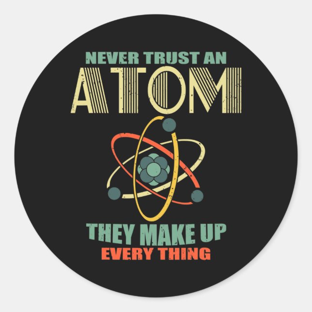 Atom Art Men Women Stem Molecule Chemistry Classic Round Sticker (Front)
