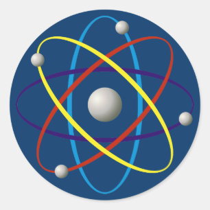 Atom (color) classic round sticker