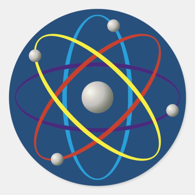 Atom (color) classic round sticker (Front)