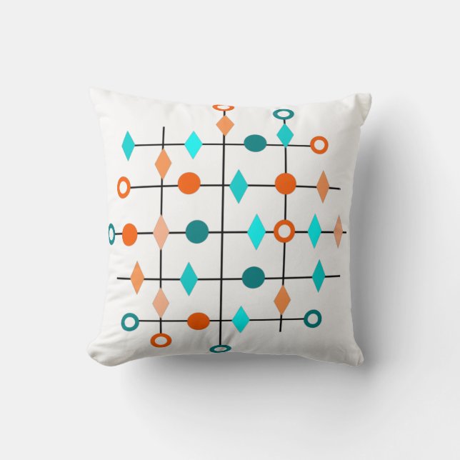 Atom Grid  Throw Pillow (Front)