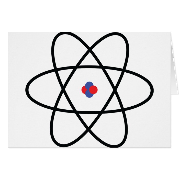 atom nucleus chemistry greeting cards