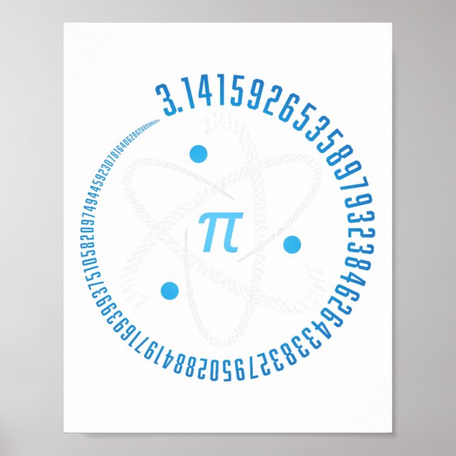 Atom Pi Math Science Stem Gift 3.14 Pi Day  Poster (Front)