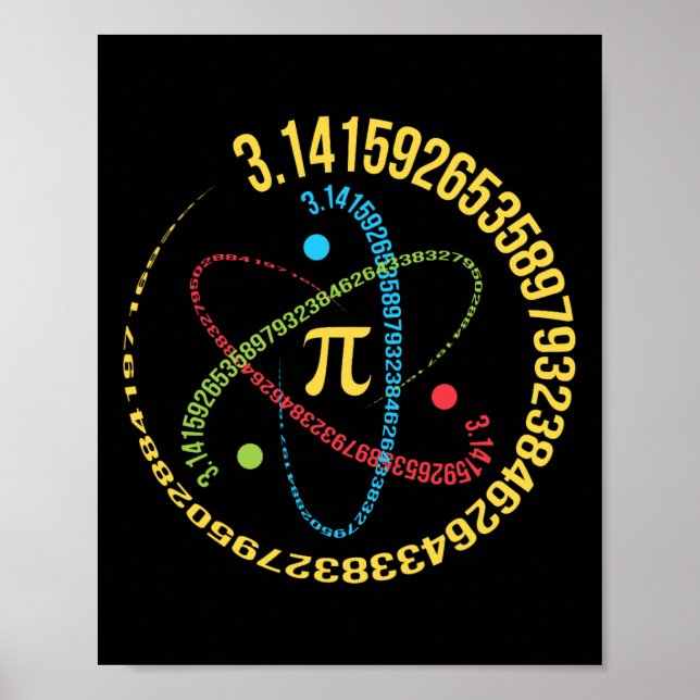 Atom Pi Math Science Stem Gifts 3.14 Pi Day  Poster (Front)