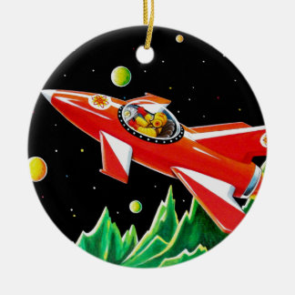 ATOM ROCKET CERAMIC ORNAMENT