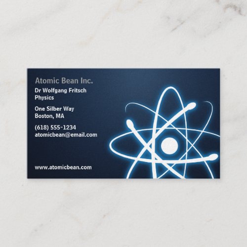 Atom _ Scientist Blue Business Card