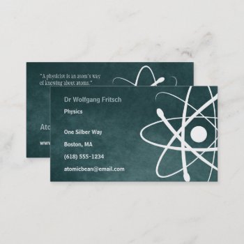 Atom | Scientist Business Card by wierka at Zazzle