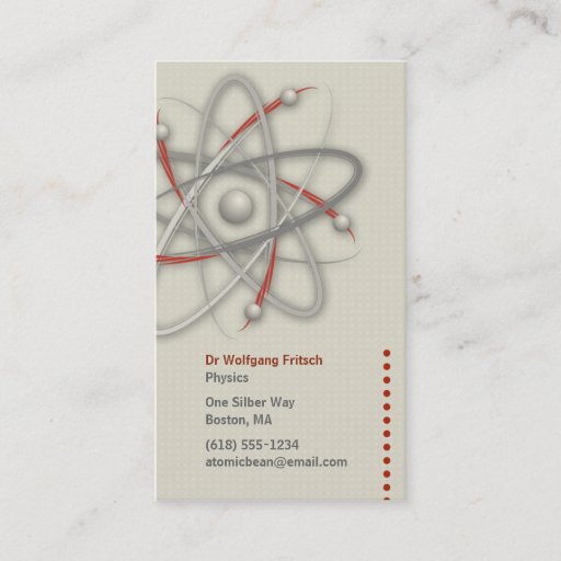 Customizable Atom - Scientist Business Card