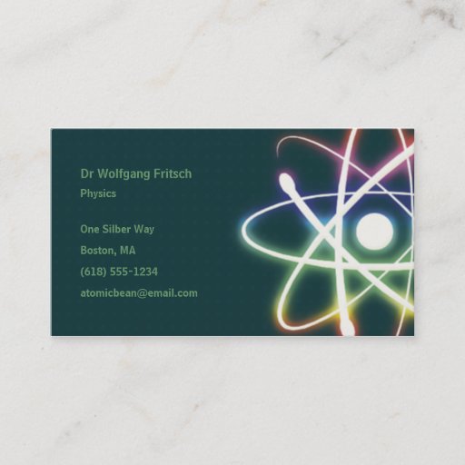 Customizable Atom - Scientist Business Card