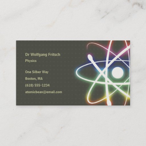 Customizable Atom - Scientist Business Card
