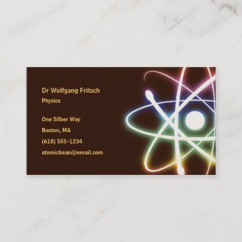 Atom - Scientist Business Card by wierka at Zazzle