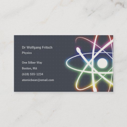 Customizable Atom - Scientist Business Card