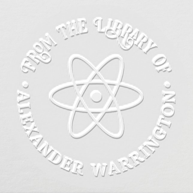 Atom Symbol #1 “From the library of” Book Name Embosser (Design)