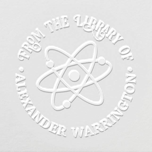 Atom Symbol #2 “From the library of” Book Name Embosser (Design)