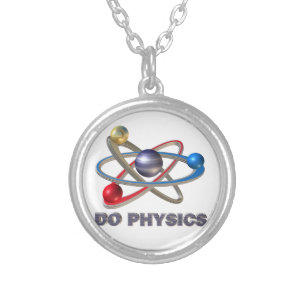 Atom symbol silver plated necklace