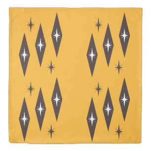 Atomic 1950’s Diamonds Pattern Orange Duvet Cover
