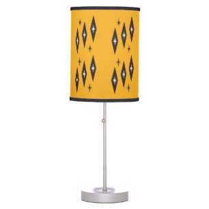 Atomic 1950’s Diamonds Pattern Orange Table Lamp