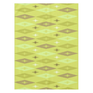 Atomic 1950’s Diamonds Stars Chartreuse Tablecloth