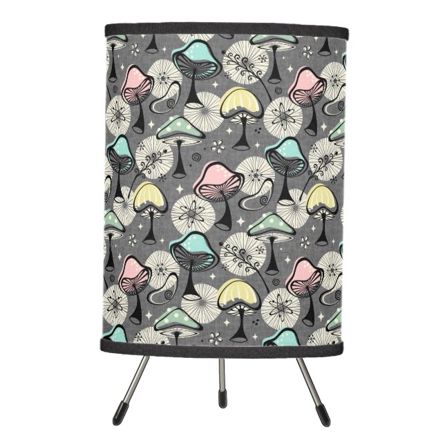 Atomic 50's Mid Mod Mushrooms ©studioxtine Tripod Lamp (Front)
