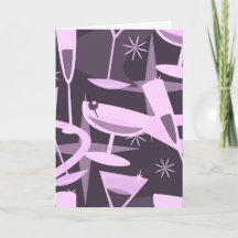 Atomic 50s Retro Martini Cocktail Pattern