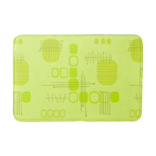 Atomic Abstract Barkcloth Chartreuse Bath Mat