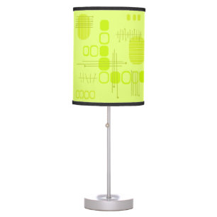 Atomic Abstract Barkcloth Chartreuse Table Lamp